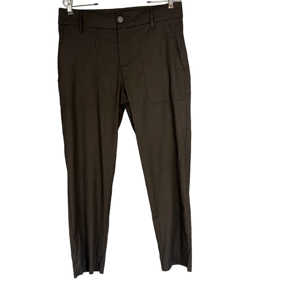 Vince Linen Blend Ankle Pants Trousers Women's Black Size 6